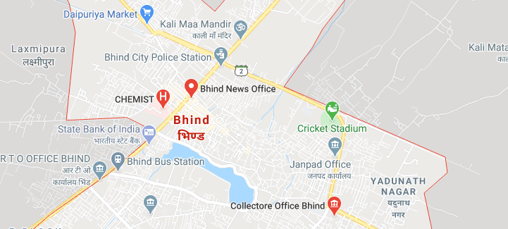 Bhind Jila भिंड जिला का नक्शा