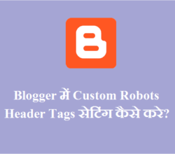 Blogger Custom Robots Header Tags in Hindi सेटिंग कैसे करे?