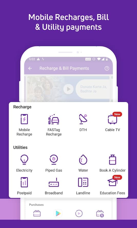 PhonePe Recharge and Bill Payment
